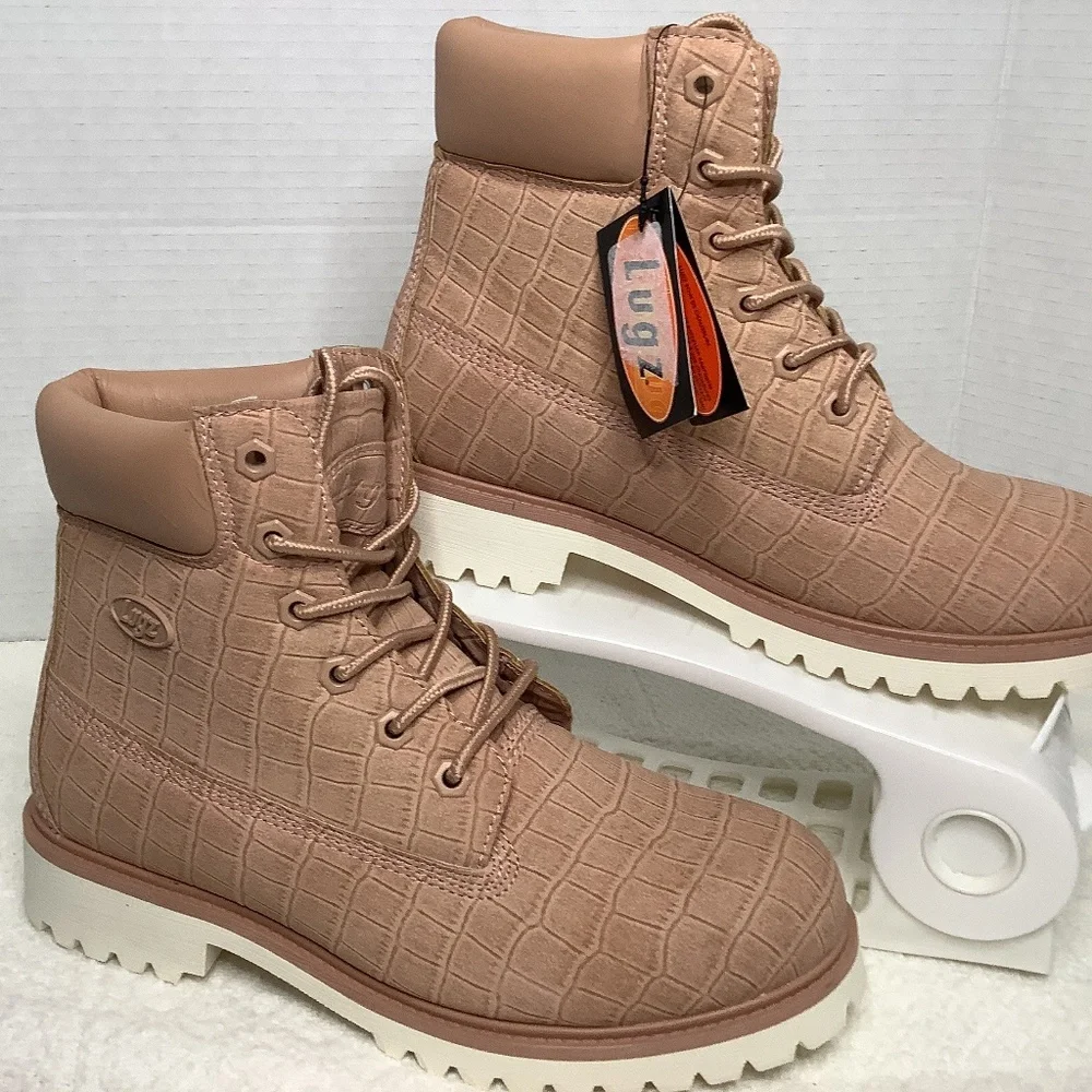 NWT LUGZ ankle booties camel/beige moto combat‎